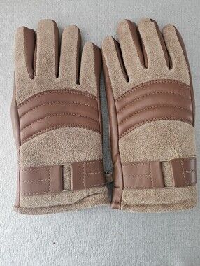 AVON Rare Vintage With Tags Genuine Brown Leather Gloves Brown Mens Medium